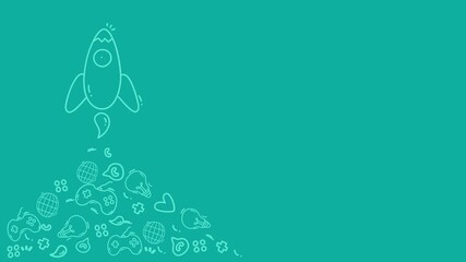 Startup rocket launch innovation technology creative ideas gaming perfect for illustrating new ventures, creative projects, or digital development - Powered by Adobe