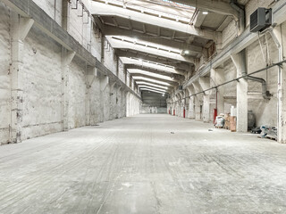 Empty warehouse space. High quality photo