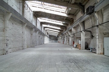 Empty warehouse space. High quality photo