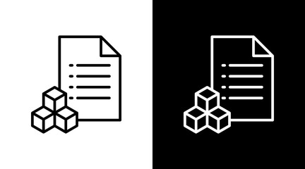 Inventory Box Outline White Icon Set Design