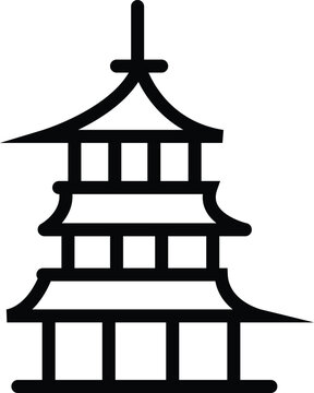 vector illustration of a traditional japanese temple