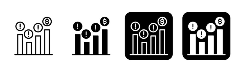 Market Analysis Icon Line and Black Fill Style Collection