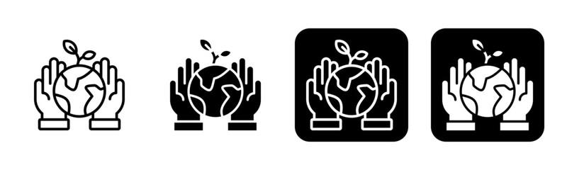 Obraz premium Conservation Icon Line and Black Fill Style Collection