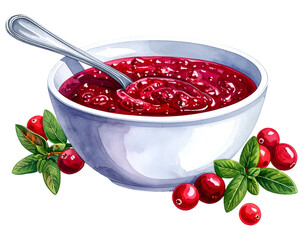 Vibrant red fruit sauce with fresh berries