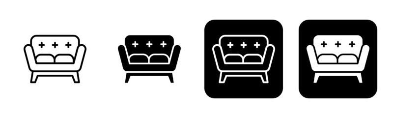 Sofa Icon Line and Black Fill Style Collection