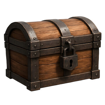 Wooden Treasure Chest with Metal Accents