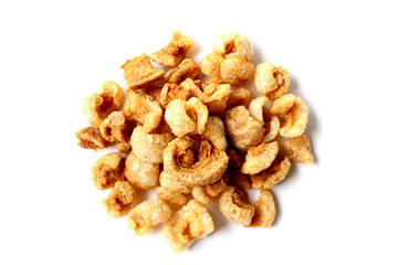 Crispy pork cracklings, a crunchy savory snack.
