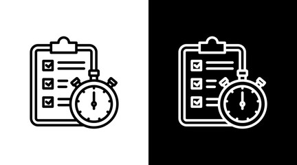 Timely Reporting White Icon Set Design