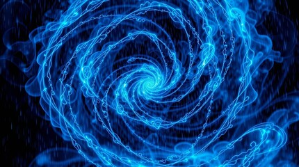 Abstract Blue Vortex A Digital Art Piece Representing Energy and Motion