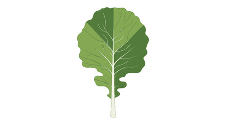 Naklejka premium Green Leaf Illustration on Black Background Showcasing Botanical Simplicity and Aesthetic
