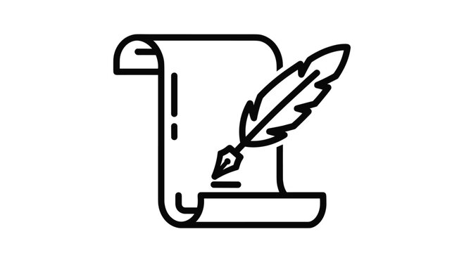 Elegant quill and parchment create a feeling of timeless tradition perfect for adding a touch of classic sophistication to your project, Generative AI.