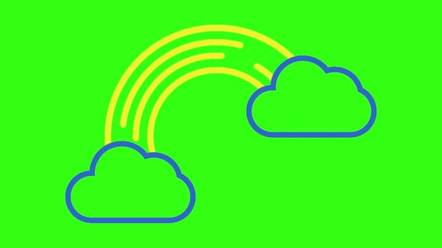 rainbow and blue cloud animation 