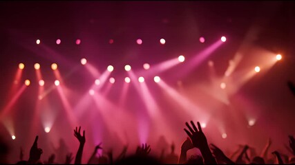 Vibrant Concert Atmosphere Energetic Crowd and Stage Lights Create an Unforgettable Live Music Experience