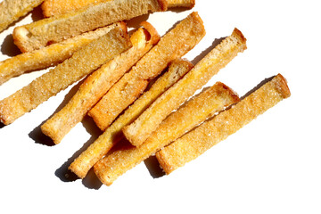 Sweet, sugar-coated crispy toast sticks.