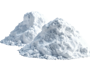 Two mounds of fluffy white powder