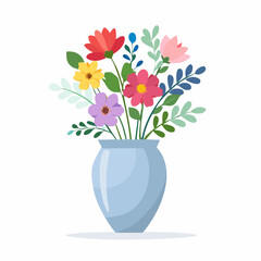 Pink daisy bouquet in a beautiful vase, a floral gift showing the colors of spring nature