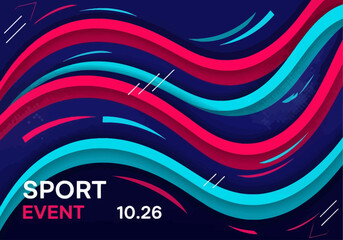 Dynamic Abstract Sport Event Background | Modern Wavy Speed Vector Design