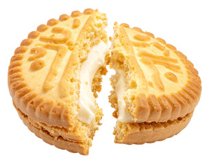 Crunchy Round Snack Biscuit Close-Up Isolated