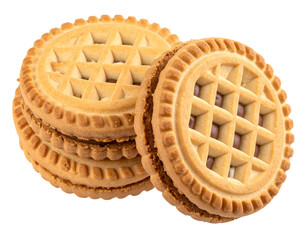 Crunchy Round Snack Biscuit Close-Up Isolated