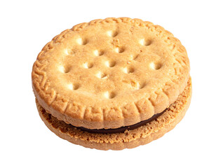 Crunchy Round Snack Biscuit Close-Up Isolated