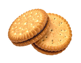 Crunchy Round Snack Biscuit Close-Up Isolated
