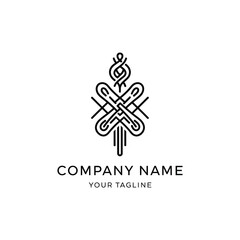 Abstract knot logo design with intertwined lines and minimalist style.