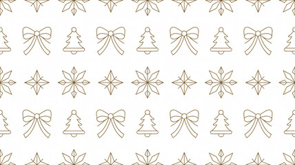 Seamless pattern of festive christmas ornaments and snowflakes in pastel colors