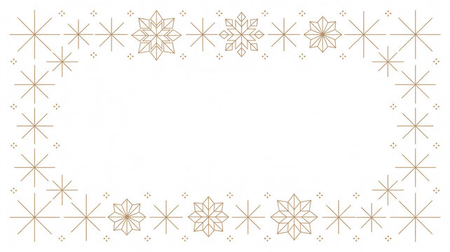 Elegant geometric snowflake border with oval empty space - Powered by Adobe