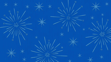 Abstract blue background with sparkling starbursts and small stars