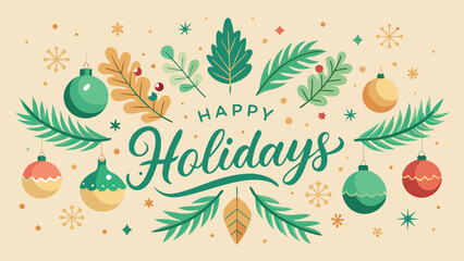 Cheerful vector artwork representing happy holidays, featuring colorful decorations and a festive atmosphere..eps