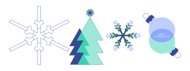 Merry Christmas and Happy New Year greeting cards. Vector illustration templates for holiday greeting card_Preview