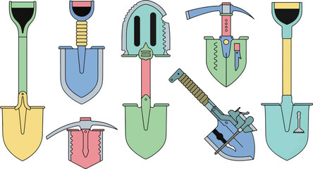 Colorful Gardening Shovels and Hand Tools Set for Gardening and Landscaping