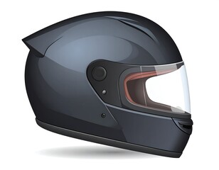 Glossy, black aerodynamic motorcycle helmet with a clear visor, designed for protection