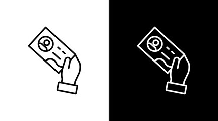 Identification Card White Icon Set Design