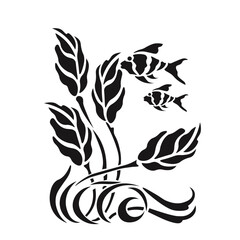 This elegant black and white floral design is ideal for decorative borders, logos, or vintage-inspired graphic designs, featuring intricate detailing and curved leaves