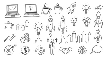 Fototapeta premium Business Growth and Success Icons Collection.