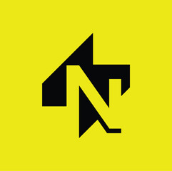 Letter N Electric Negative Space