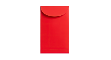 A vibrant red envelope for the Lunar New Year celebration, a traditional gift of money for luck and prosperity, shown in a minimalist style with clean lines and soft lighting