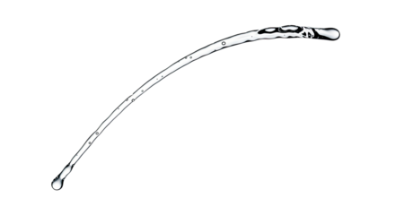 A macro photograph captures a single jet of clear water splashing in a graceful arc, with its smooth surface tension and tiny air bubbles frozen in motion