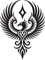 Obraz premium Elegant phoenix emblem with diamond accent design
