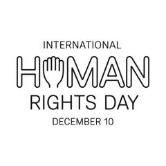 International human rights day december 10th graphic with hand symbol