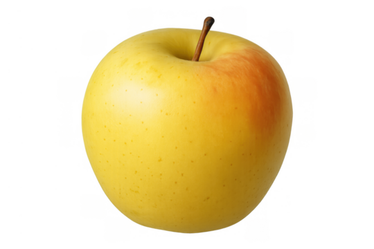 Golden delicious apple, fresh and ripe, isolated on a transparent background, offering a healthy and natural food option