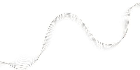 Abstract Wave of Dynamic Dashed Lines, Weaving a smooth for a Modern, Ethereal Design Graceful Wave Of Thin Lines Forming Flowing Curve Across White Space.