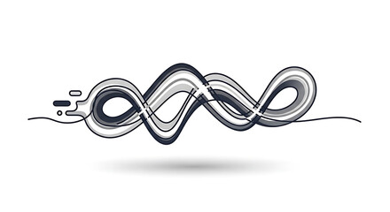 Dynamic abstract wave flowing with modern dark grey and white lines