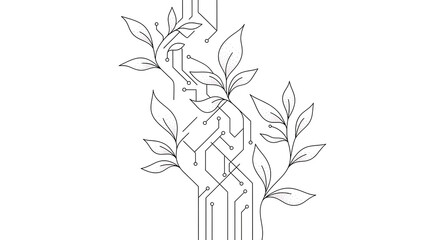 Modern technology meets nature's growth, symbolizing innovation and sustainability beautifully