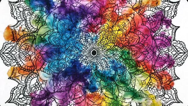 Colorful mandala design with intricate patterns