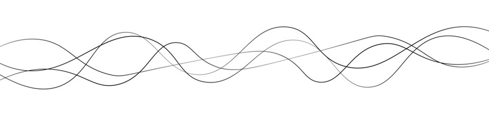 Abstract Wave Composition of Thin Black Lines on a White Background. A Modern Minimalist Vector Illustration Design.