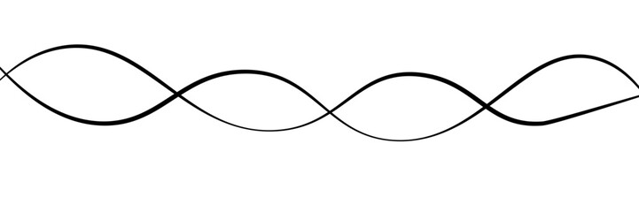 Abstract Wave Composition of Thin Black Lines on a White Background. A Modern Minimalist Vector Illustration Design.