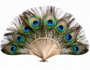 Obraz premium Peacock feather fan isolated.