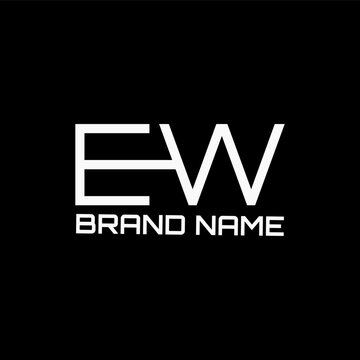 EW letter modern logo design